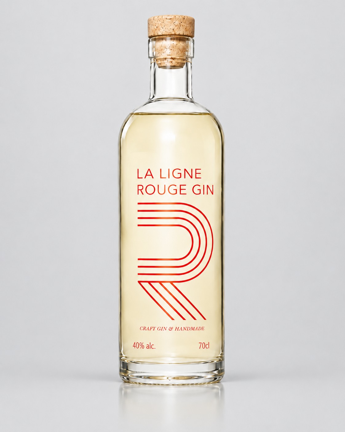 Bouteille La Ligne Rouge Gin Classique, gin artisanal bio au thé rouge et ananas, Toulouse